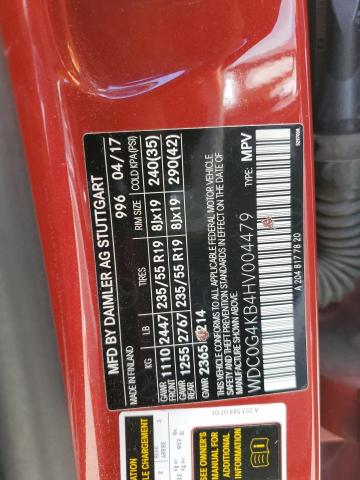WDC0G4KB4HV004479 - 2017 MERCEDES-BENZ GLC 300 4MATIC RED photo 14