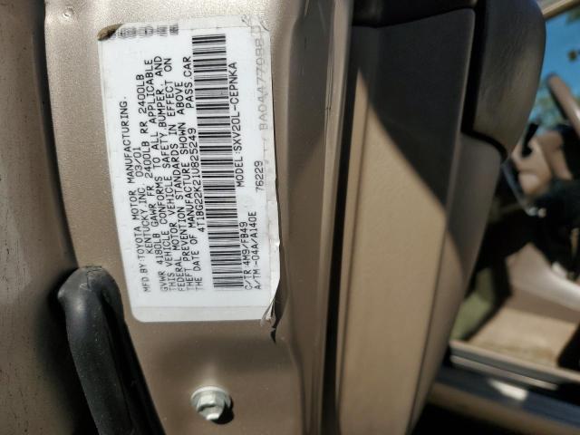 4T1BG22K21U825249 - 2001 TOYOTA CAMRY CE TAN photo 12