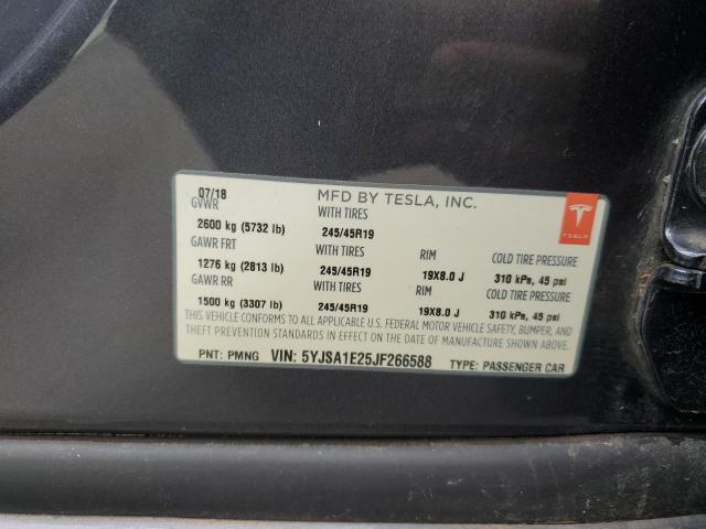 5YJSA1E25JF266588 - 2018 TESLA MODEL S GRAY photo 12