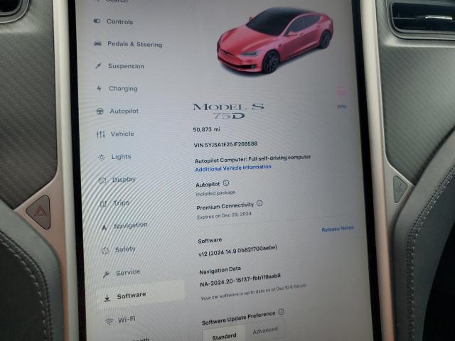 5YJSA1E25JF266588 - 2018 TESLA MODEL S GRAY photo 9