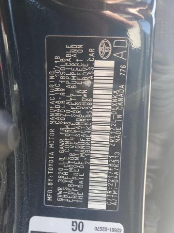 2T1BURHE4KC195286 - 2019 TOYOTA COROLLA L ლურჯი ფოტო 13