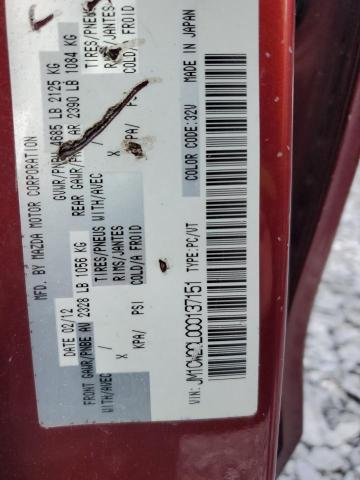 JM1CW2CL0C0137151 - 2012 MAZDA 5 BURGUNDY photo 14