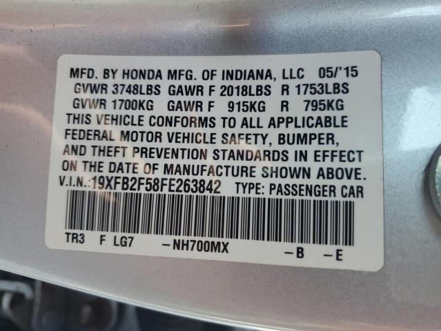 19XFB2F58FE263842 - 2015 HONDA CIVIC LX SILVER photo 13
