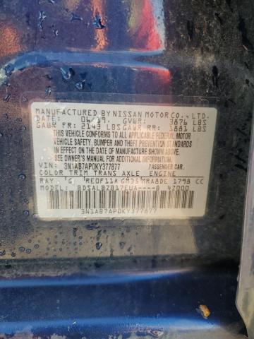 3N1AB7AP0KY377877 - 2019 NISSAN SENTRA S Bleu photo 12