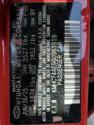 KMHCT4AE9GU963919 - 2016 HYUNDAI ACCENT SE 红色 照片 12