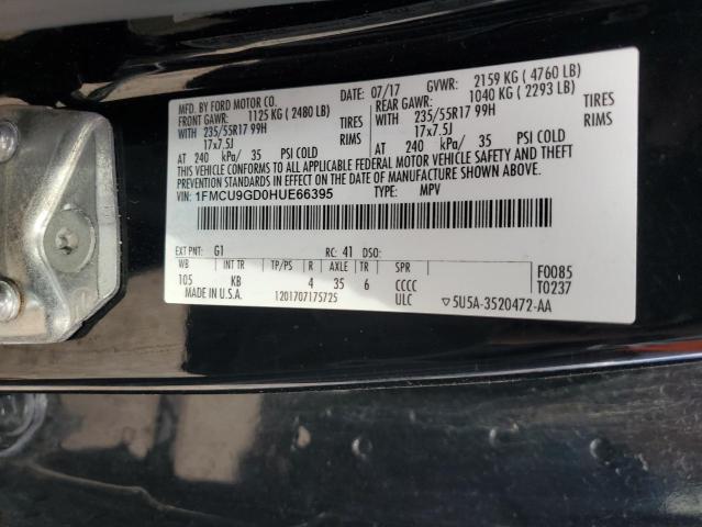 1FMCU9GD0HUE66395 - 2017 FORD ESCAPE SE Schwarz Foto 13