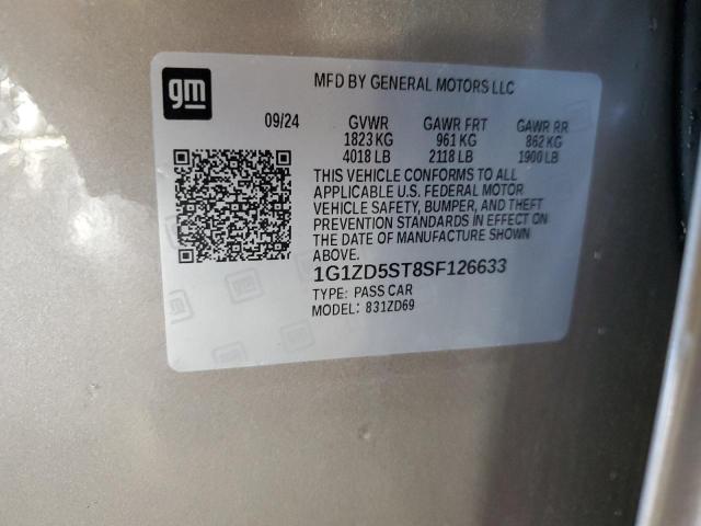 1G1ZD5ST8SF126633 - 2025 CHEVROLET MALIBU LT TAN photo 12