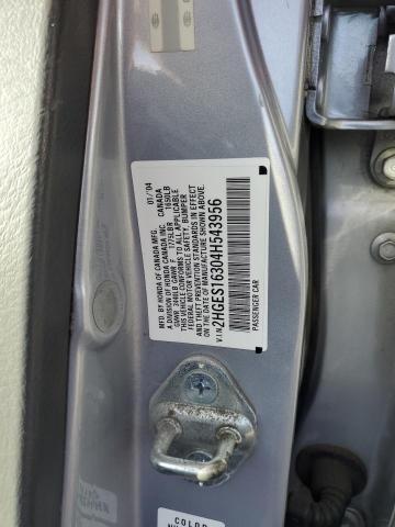 2HGES16304H543956 - 2004 HONDA CIVIC DX VP Gümüş fotoğraf 12