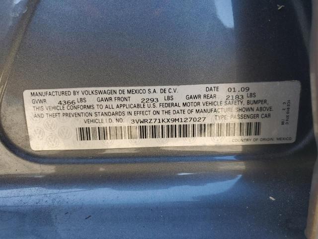 3VWRZ71KX9M127027 - 2009 VOLKSWAGEN JETTA SE Boz foto 12