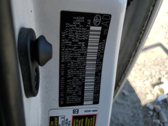 2T1BU4EE9AC531827 - 2010 TOYOTA COROLLA BASE WHITE photo 13