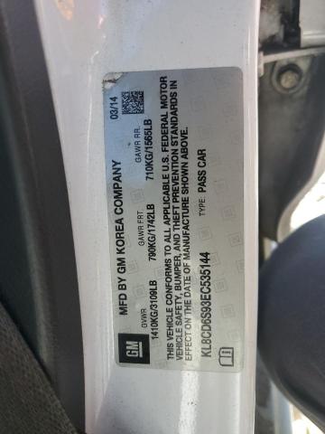 KL8CD6S93EC535144 - 2014 CHEVROLET SPARK 1LT Biały zdjęcie 12