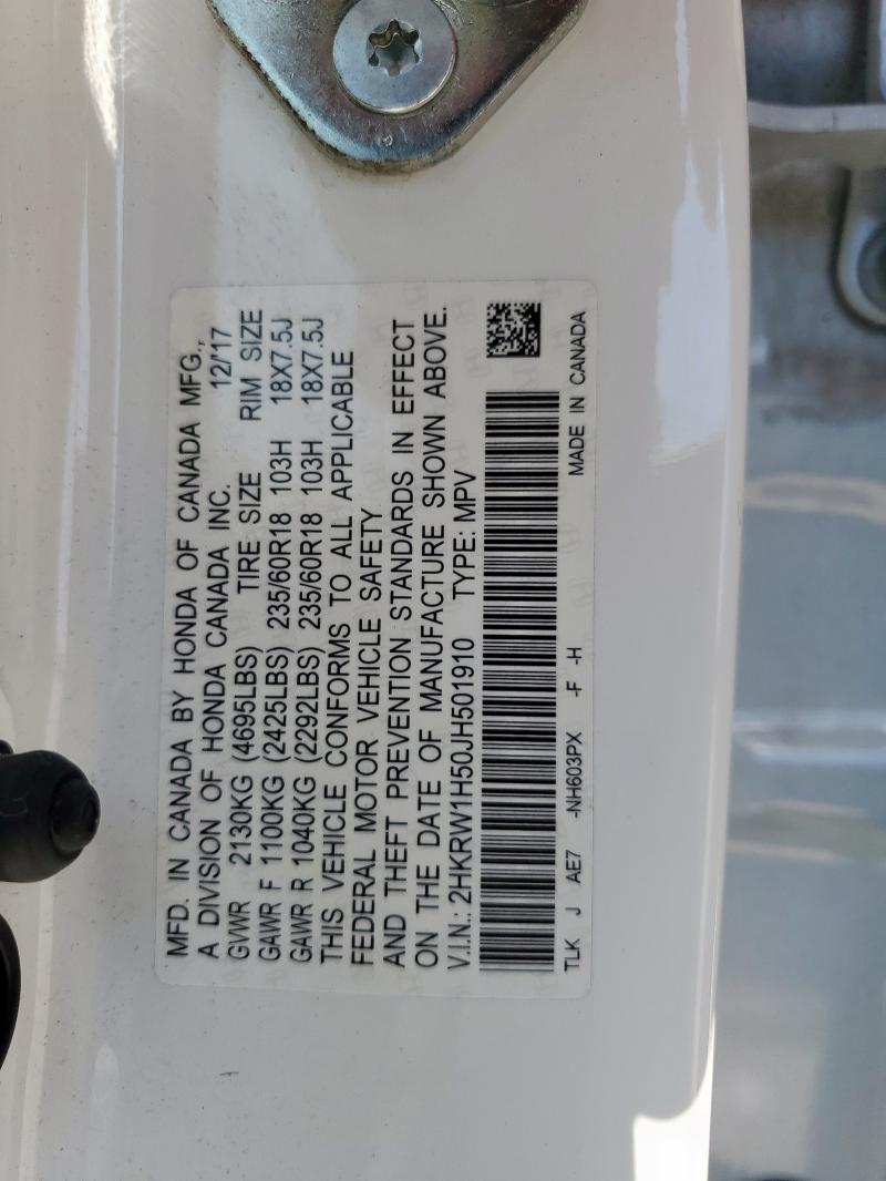 2HKRW1H50JH501910 - 2018 HONDA CR-V EX 白色 照片 13