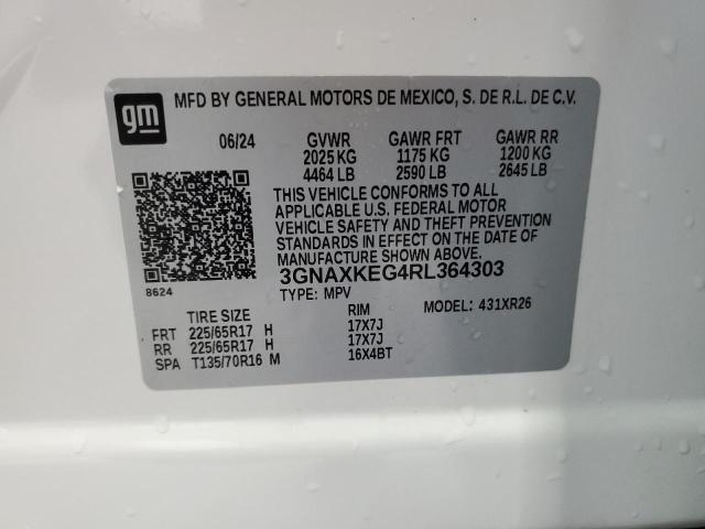 3GNAXKEG4RL364303 - 2024 CHEVROLET EQUINOX LT 白色 照片 13