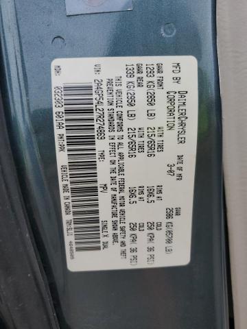 2A4GP54L27R274869 - 2007 CHRYSLER TOWN & COU TOURING BLUE photo 13