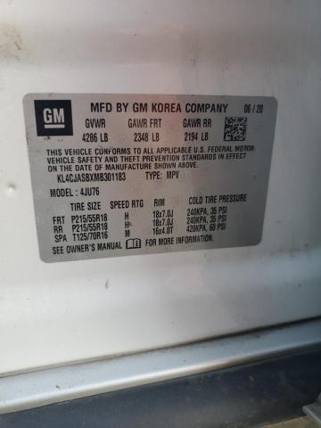 KL4CJASBXMB301183 - 2021 BUICK ENCORE PREFERRED WHITE photo 12