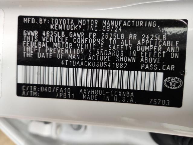 4T1DAACK0SU541882 - 2025 TOYOTA CAMRY XSE WHITE photo 14