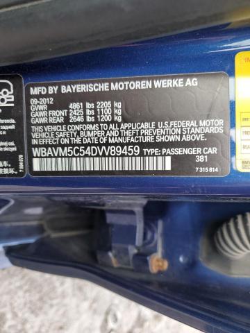 WBAVM5C54DVV89459 - 2013 BMW X1 XDRIVE35I BLUE photo 12