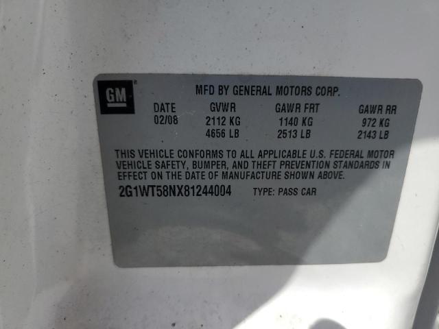 2G1WT58NX81244004 - 2008 CHEVROLET IMPALA LT Ağ foto 13