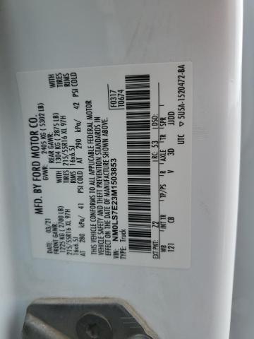 NM0LS7E23M1503853 - 2021 FORD TRANSIT CONNECT XL 白色 照片 14