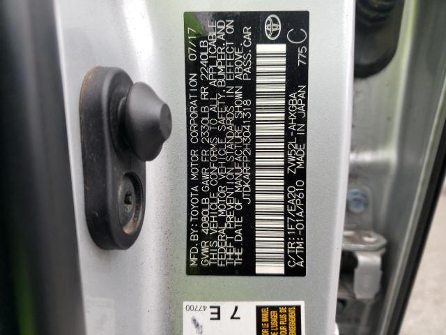 JTDKARFP2H3041318 - 2017 TOYOTA PRIUS PRIM 银色 照片 12