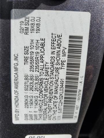 5J8TC2H32KL034491 - 2019 ACURA RDX Grau Foto 13