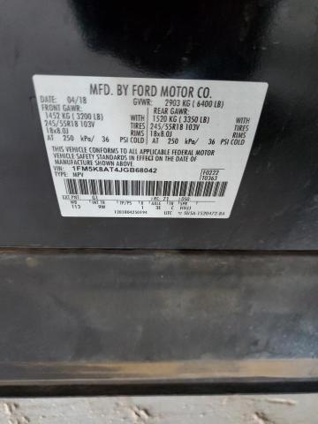 1FM5K8AT4JGB68042 - 2018 FORD EXPLORER POLICE INTERCEPTOR ორფეროვანი ფოტო 12