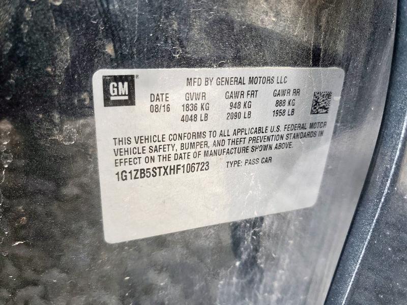 1G1ZB5STXHF106723 - 2017 CHEVROLET MALIBU LS Grafit foto 12