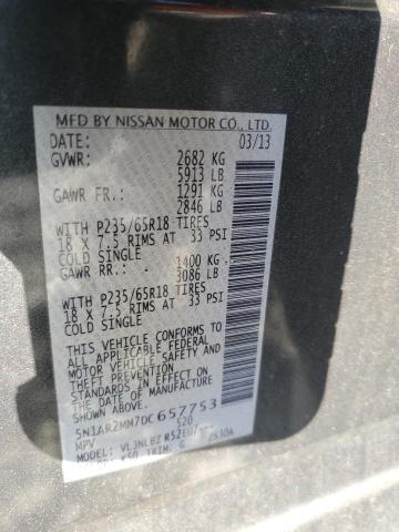 5N1AR2MM7DC657753 - 2013 NISSAN PATHFINDER S GRAY photo 13