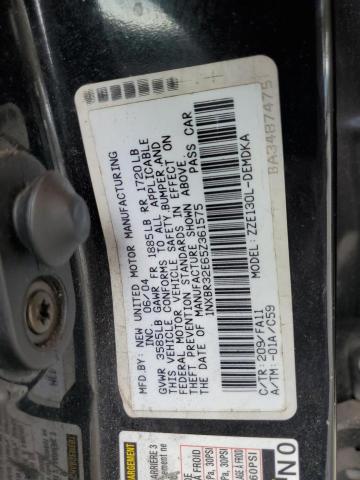 1NXBR32E65Z361575 - 2005 TOYOTA COROLLA CE შავი ფოტო 12