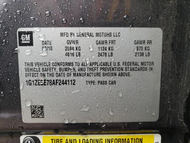 1G1ZE5E78AF244112 - 2010 CHEVROLET MALIBU LTZ 灰色 照片 12