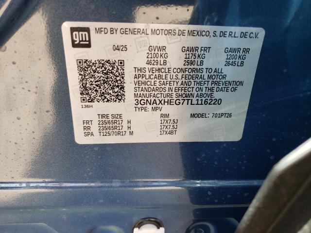 3GNAXHEG7TL116220 - 2026 CHEVROLET EQUINOX LT 蓝色 照片 13