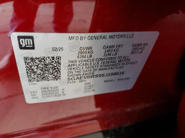 5GAEVBRS9SJ198616 - 2025 BUICK ENCLAVE SPORT TOURING RED photo 13
