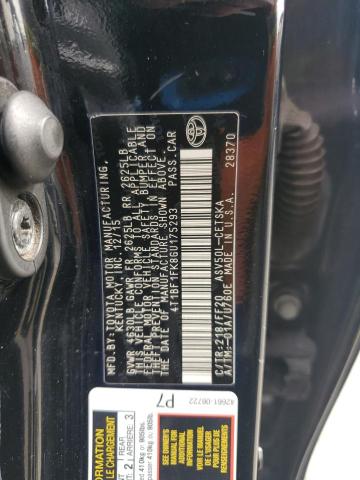 4T1BF1FK8GU175293 - 2016 TOYOTA CAMRY LE შავი ფოტო 12