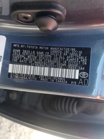 2T1BURHE3GC627289 - 2016 TOYOTA COROLLA L 灰色 照片 12