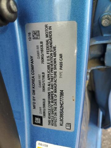 KL8CB6SA2HC777864 - 2017 CHEVROLET SPARK LS BLUE photo 12