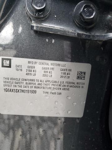 1G6AX5SX7H0151939 - 2017 CADILLAC CTS LUXURY 灰色 照片 12