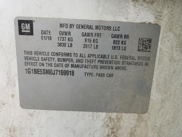 1G1BE5SM8J7169918 - 2018 CHEVROLET CRUZE LT Blanco foto 12