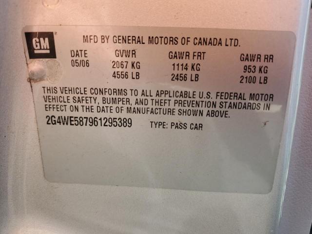 2G4WE587961295389 - 2006 BUICK LACROSSE CXS Արծաթագույն լուսանկար 13