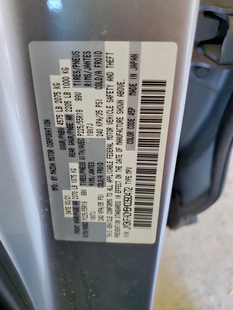 JM3KFADM5M0390472 - 2021 MAZDA CX-5 GRAND TOURING SILVER photo 14