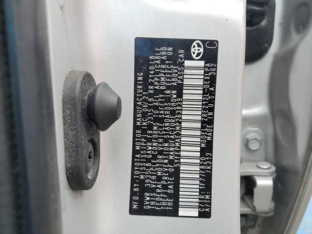 5YFEPMAE3MP263839 - 2021 TOYOTA COROLLA LE 银色 照片 13