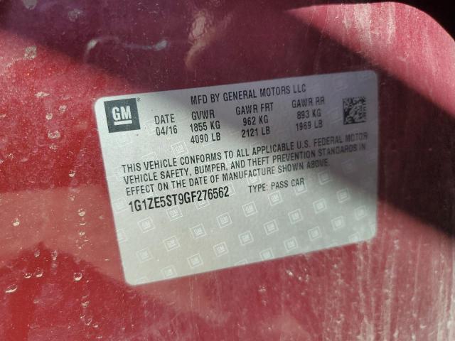 1G1ZE5ST9GF276562 - 2016 CHEVROLET MALIBU LT BURGUNDY photo 12