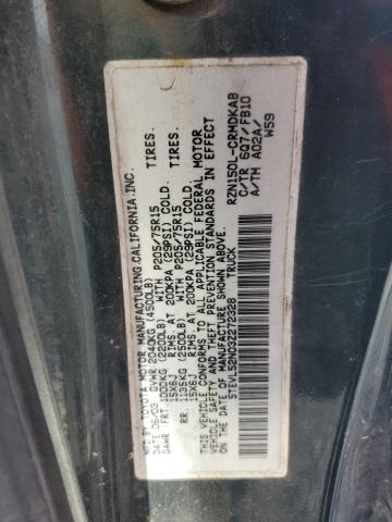 5TEVL52N03Z272328 - 2003 TOYOTA TACOMA XTRACAB GREEN photo 12