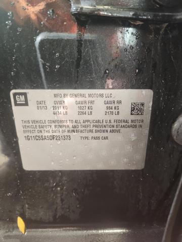 1G11C5SA5DF231373 - 2013 CHEVROLET MALIBU 1LT შავი ფოტო 12