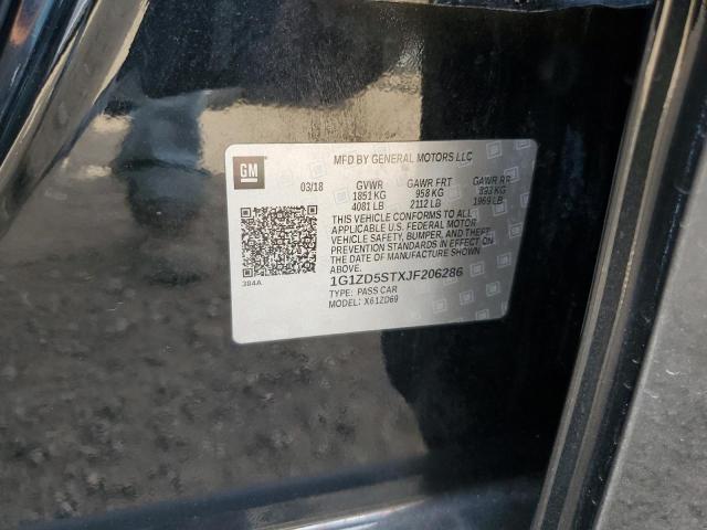 1G1ZD5STXJF206286 - 2018 CHEVROLET MALIBU LT Қара фото 12