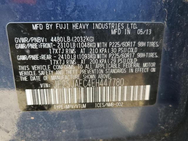 JF2SJAEC4EH447780 - 2014 SUBARU FORESTER 2.5I PREMIUM 蓝色 照片 13