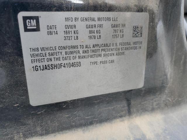 1G1JA5SH0F4104693 - 2015 CHEVROLET SONIC LS BLACK photo 12