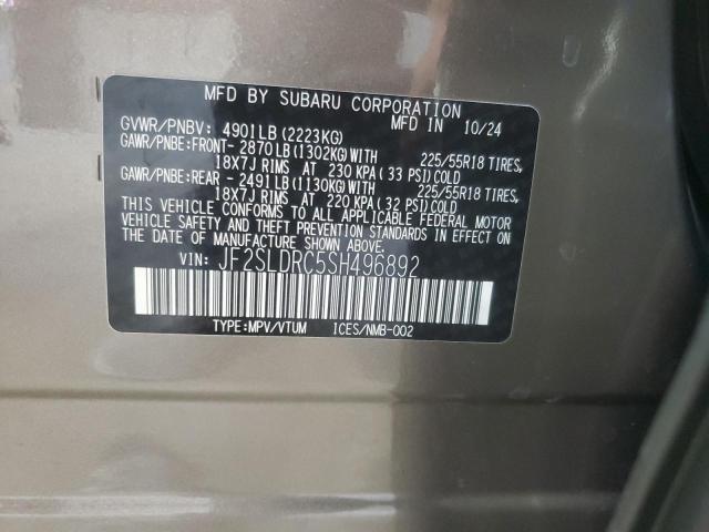 JF2SLDRC5SH496892 - 2025 SUBARU FORESTER LIMITED بني صورة 14