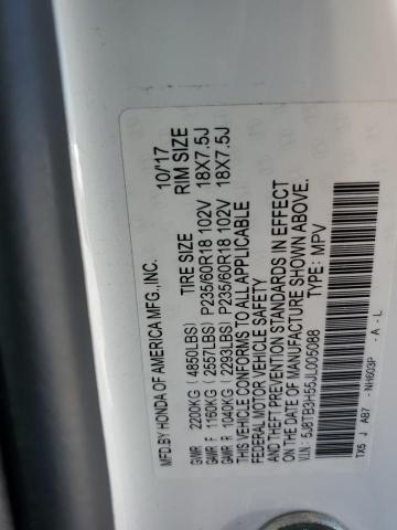 5J8TB3H55JL005088 - 2018 ACURA RDX TECHNOLOGY თეთრი ფოტო 13