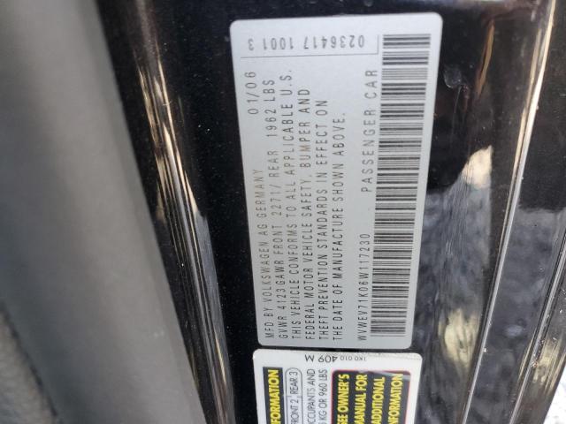 WVWEV71K06W117230 - 2006 VOLKSWAGEN NEW GTI BLACK photo 13