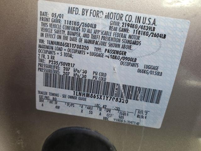 1LNHM86SX1Y708320 - 2001 LINCOLN LS 灰色 照片 12